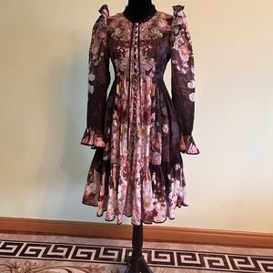 Zimmermann Multicolor Floral Long Sleeve Dress